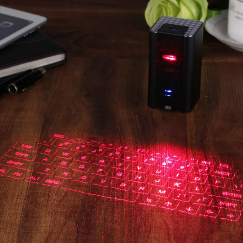 Проекционный Bluetooth клавиатура Мини Портативная клавиатура портативная виртуальная клавиатура Черный Abs