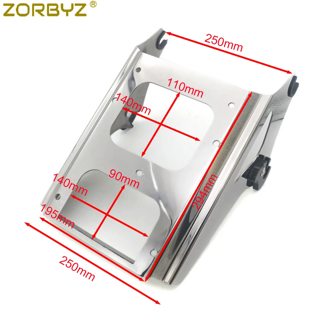 ZORBYZ Motorcycle Chrome Two Up Tour Pak Pack Mount Luggage Rack For Harley Road King Street Glide 2009-2013
