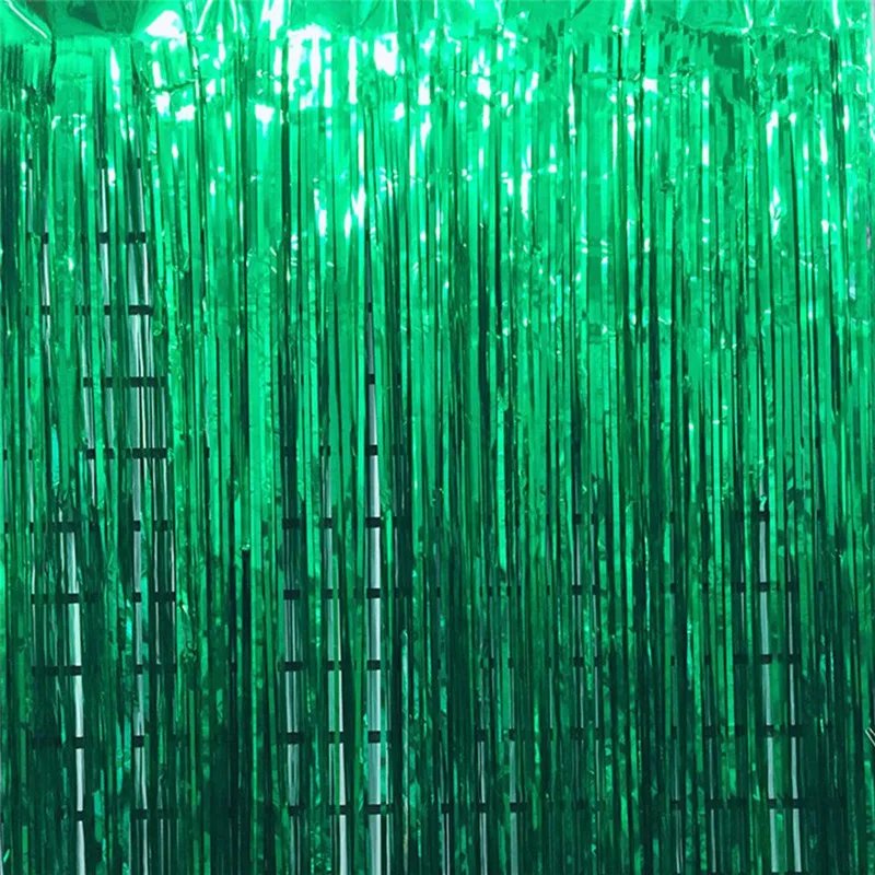 W1m H2m Green 2x1 метр, Современная Милая блестящая кисточка с мигающей линией, тканевая Штора для окна комнаты, разделитель, занавеска, балдахин, украшение для дома - Цвет: W1m H2m Green