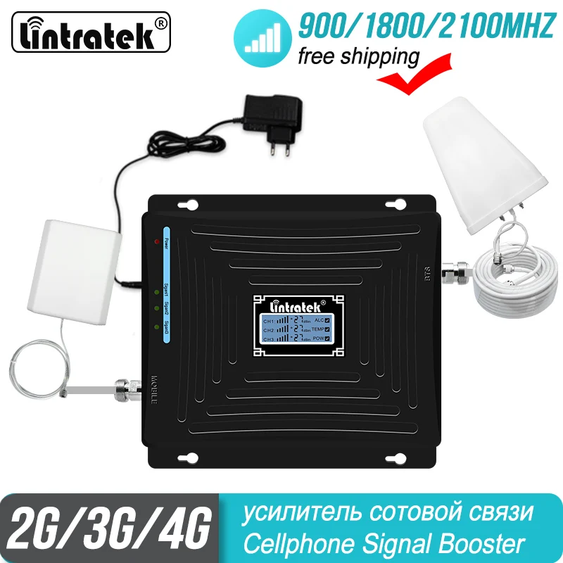 ALC Репитер сигнала GSM 3G 4G трехдиапазонный мобильный телефон 900/1800/2100 МГц 2G DCS WCDMA LTE