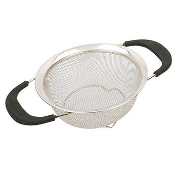 

Kitchen Double Handles Pasta Fruit Vegetable Micro Perforated Stainless Steel Strainer Basket Cooking Dense Hole Colander Drain