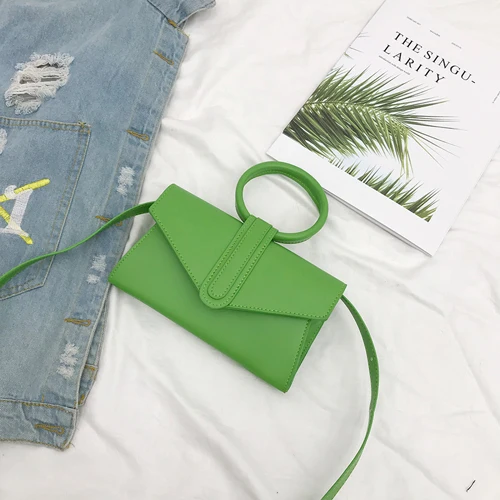 Diagonal Bag Hand Bag Women's 2021 Fashion Simple Designer Handbag Woman Luxury Pu Leather Solid Color Clutch Ladies Green Bag
