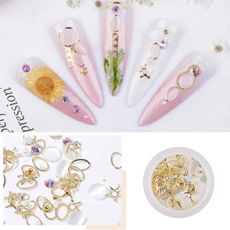 Günstige Sparkly Opal Für Nägel 3D Nail art Strass Kit Kristall Diamant Charme Nail Dekoration Flatback Edelsteine Nagel Juwelen Handwerk DIY