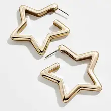 Трендовые персонализированные серьги-гвоздики с золотыми звездами, модные ювелирные изделия, серьги пентаграмма для женщин, вечерние, праздничные, подарок