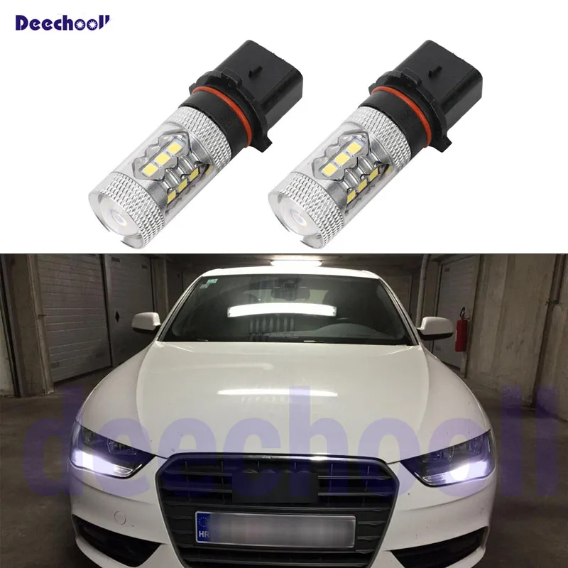 Deechooll 2x P13W светодиодный 16SMD 3030 DRL Дневной ходовой светильник для Audi A4 S4 B8 2008 2012 с
