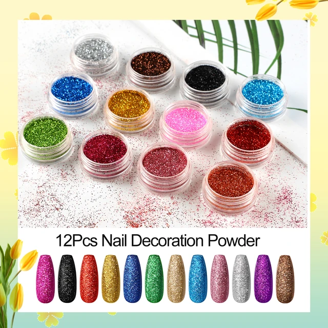 US - Pro Acrylic Nail Art Tools Kit Powder Nail Sticker DIY Pump Nail Brush  Set