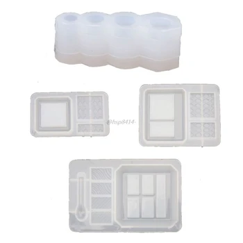 

1 Set Lipstick Eyeshadow Palette Epoxy Resin Mold Makeup Case Keychain Pendant Resin Mold Jewelry Making Tools Art Craft