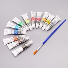 12 цветов трубы 6 мл тюбик краски для рисования краска ing акварельный набор краски с принадлежности художественные Кисти