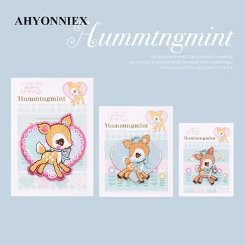 

AHYONNIEX 3D Cute Hani Deer Embroidered Patch for Clothing Sewing Applique Cute Glue Sticker Cartoon Badge DIY Accessories
