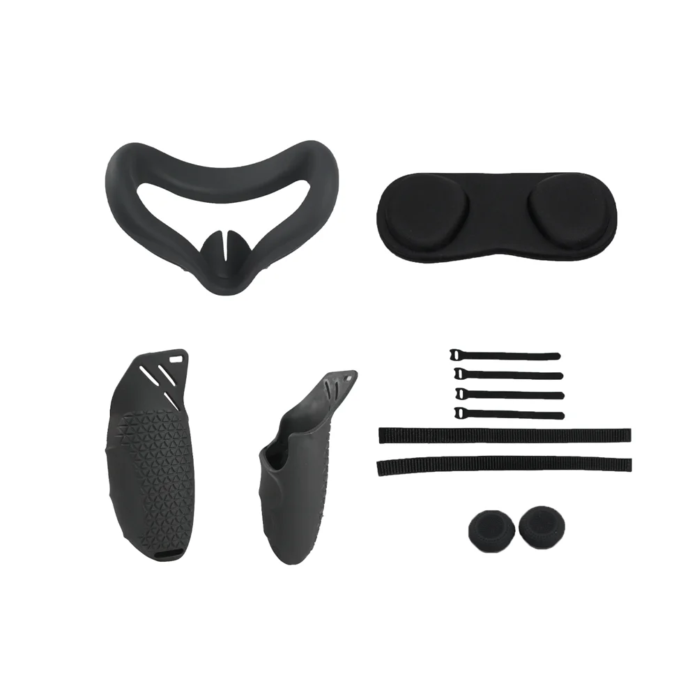 5in1 Silicone Eye Mask Lens Dust Cover Thumb Button Cap Grip Knuckle Strap For Oculus Quest 2 VR Controller Accessories | Электроника
