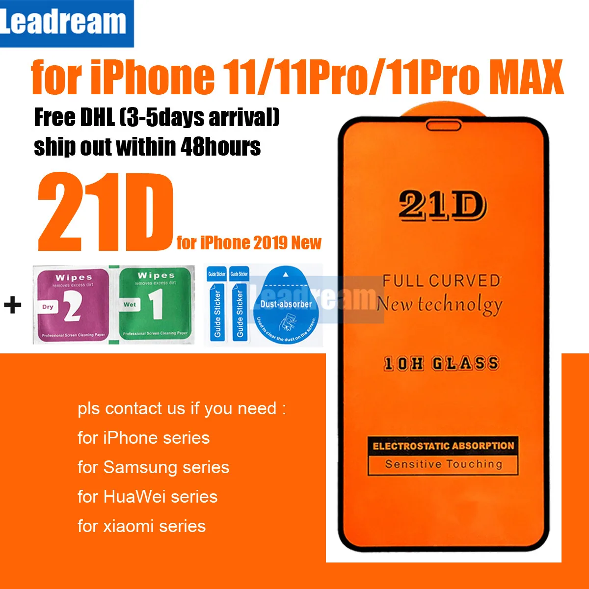 

300PCS 21D screen Protector for iPhone 11 Pro MAX X XS MAX XR 21D Tempered Glass for iPhone 6 6S 7 8 Plus