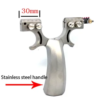 

New Slingshot Hunting Stainless Steel Catapult Mechanical Aiming with Flat Rubber Band Outdoor High Precision Shooting