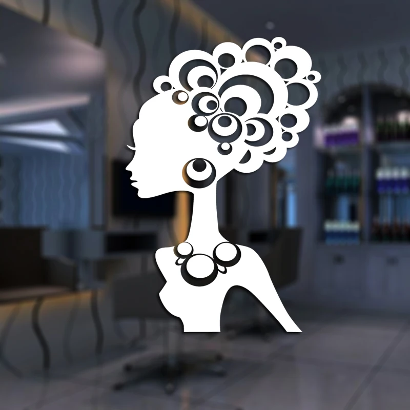 Hair Salon Sticker Beauty Salon Sex Girl Decal Haircut Posters Vinyl Wall Art Decals Decor Windows Decoration Mural M0049