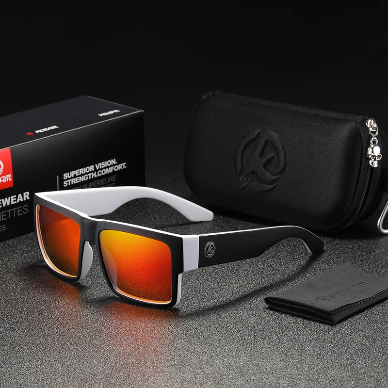 Мужские квадратные поляризационные солнцезащитные очки KDEAM мягкие Матовые в