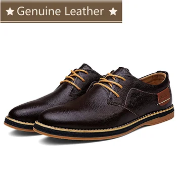 

New Handmade Genuine Leather Casual Shoes Men Fashion Luxury Driving Office Shoes Big Size Cowhide Leather Male Wedding Shoes