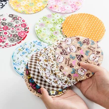 7 ピース/ロット六角形とラウンドヨーヨー綿プリント生地パッチワークキルティング縫製人形自家製アクセサリー TJ0425(China)