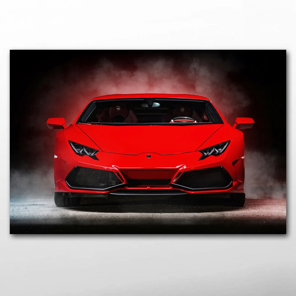 

DIY Framed Painting Lamborghinis Huracan Sport Car Supercar Posters and Prints Canvas Cloth Wall Art for Living Room Decor