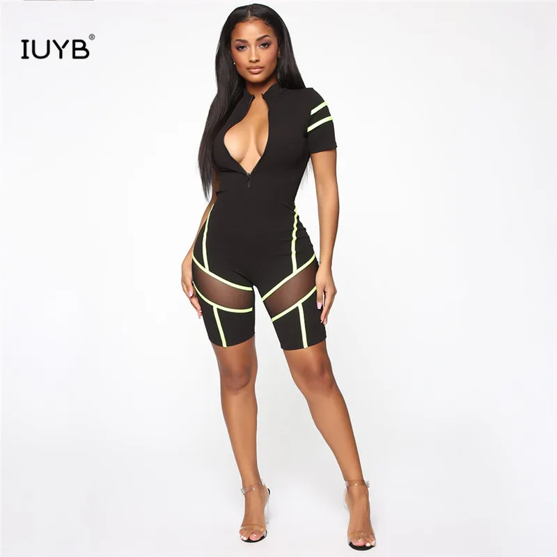 IUYB JY00135 сплошной пляжный стиль повседневные Костюмы специальный сексуальный стиль женские комбинезоны с длинными рукавами v-образный вырез тонкий мини-комбинезоны