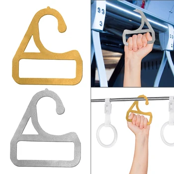 

1PC Alloy Car Tow Ring Handle Strap Contactless Ring Subway Train Bus Handle Strap Drift Car Styling Touchless Door Opener