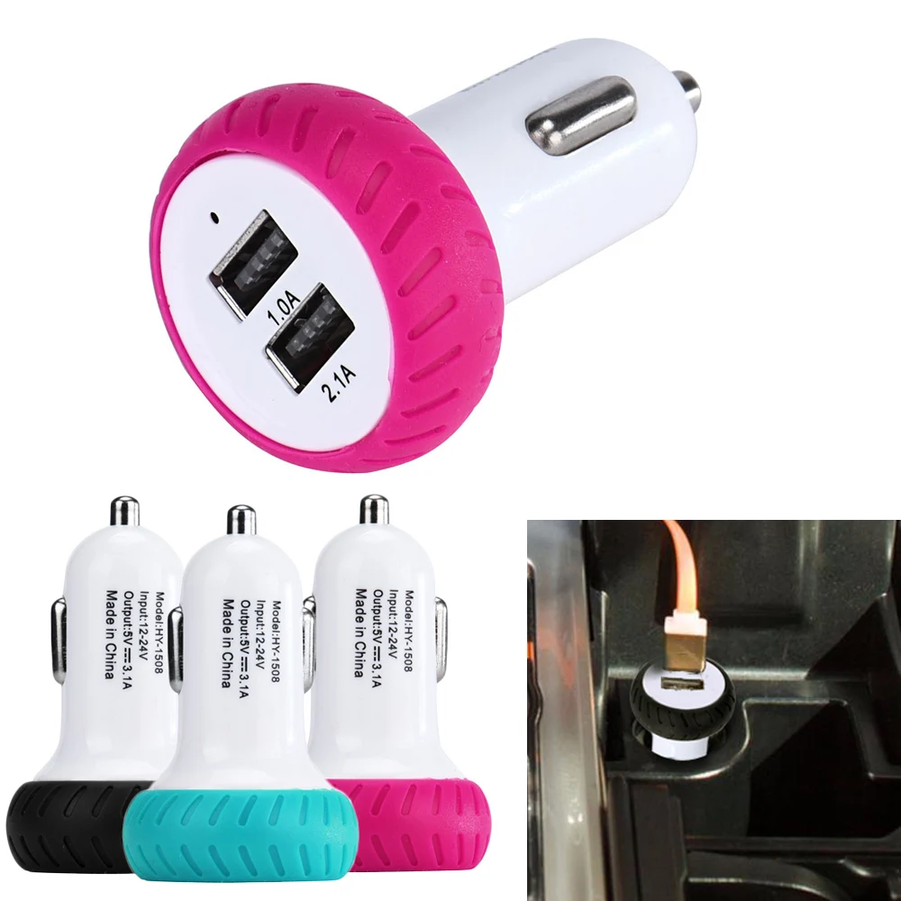 

Car-Styling Car Accessories Mini Dual 2 Port 12V USB Auto Car Charger Adapter Adaptor Charging For Universal Cars Smart Phone CA