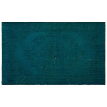 

Handmade Turquoise Vintage Overdyed Turkish Area Rug 184x308 Cm-6'0''X10'1''
