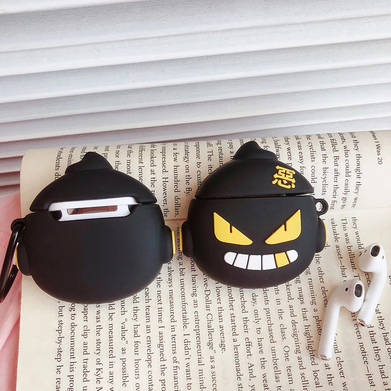 Силиконовый чехол для Apple AirPods 1& 2 с мультяшными монстрами и глазами дьявола, аксессуары для беспроводной bluetooth-гарнитуры, зарядный чехол для наушников