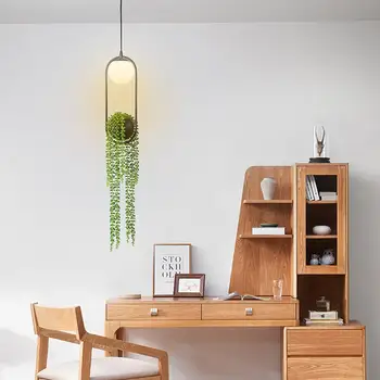 

Nordic Plant Chandelier Flower Pot Aisle Restaurant Beautiful Sky Garden LEDLamp