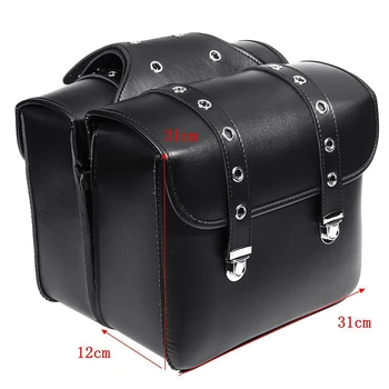 

Side Bag Motorbike Saddlebags Luggage Waterproof 2PCS Motorcycle For Harley Sportster XL883/1200 PU Leather Black