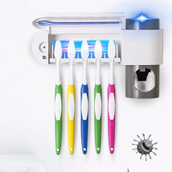 

Antibacteria Ultraviolet Toothbrush Holder Sterilizer Automatic Toothpaste Dispenser Squeezer Bathroom Accessories Set