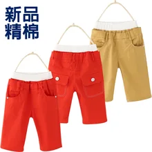 Последние летние детские брюки средней длины; брюки для мальчиков из чистого хлопка; шорты в Корейском стиле; детская одежда