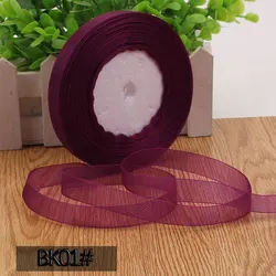 Elegant 45m Organza Satin Ribbon Roll for DIY Crafting and Gift Decoration (Purple red)