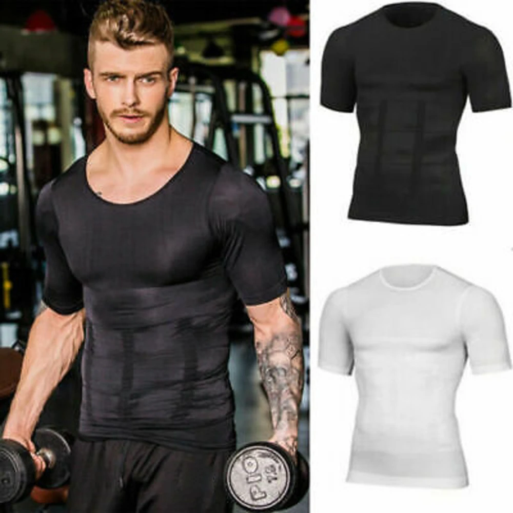 

2019 Men's Running T-Shirt Quick Dry Breathable Fitness Sportswear Gym Training Clothes Solid Sports Shirts Muscle Tops Tees
