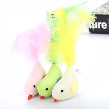 

Candy Color Feather Bird Cat Catch Pet Training Interactive Toy Pet Supplies