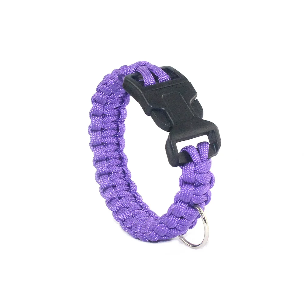 

Purple Hot Sales-Mountain Climbing Camping Craft Gift Paracord Bracelet Ring Zinc Alloy Button