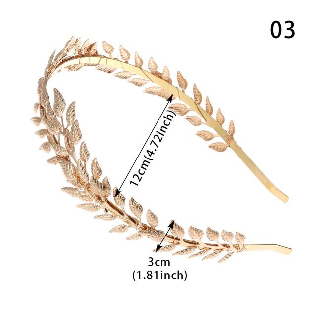 Gold leaf wedding roman bride greek women hair accessories bride head jewel headband head tiaras crown jewelry Hair Hoop