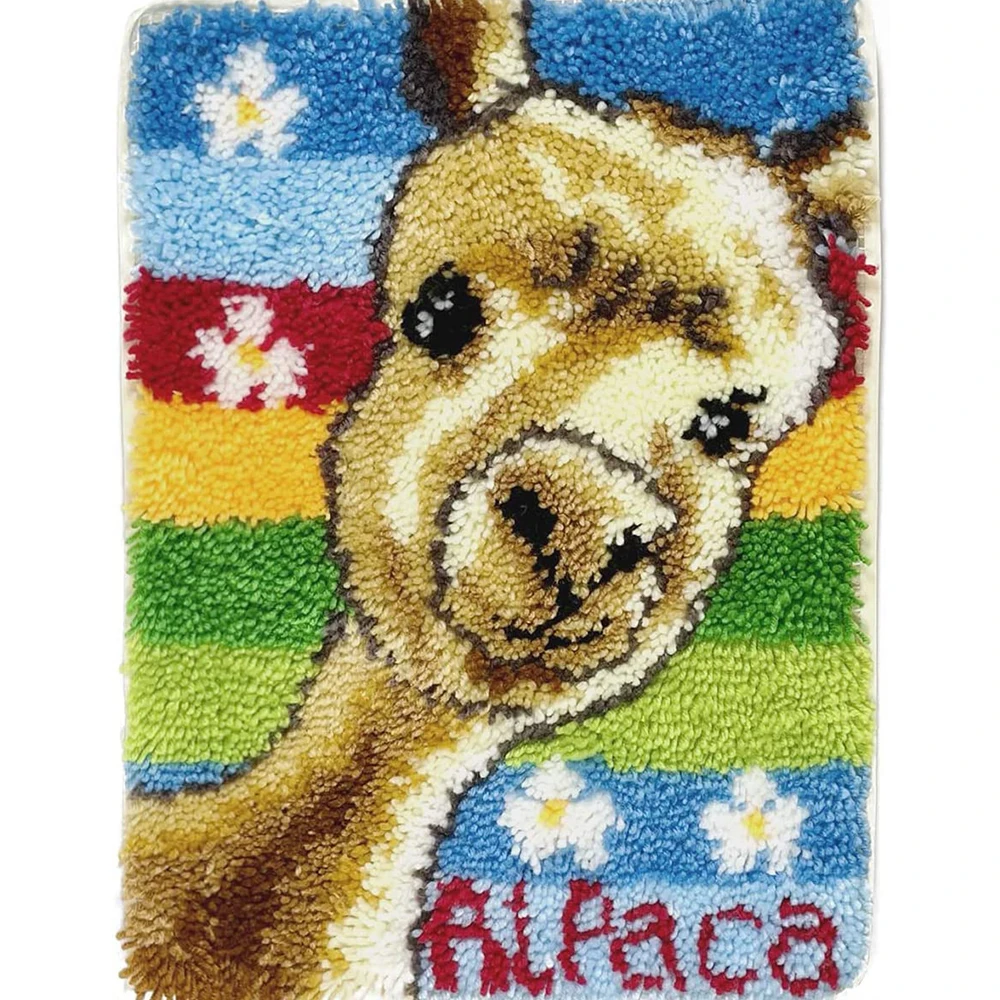 

Carpet embroidery set Crafts for adults Hook latch mat Rug making kits Canvas embroidery with pattern Alpaca Strapin for carpet