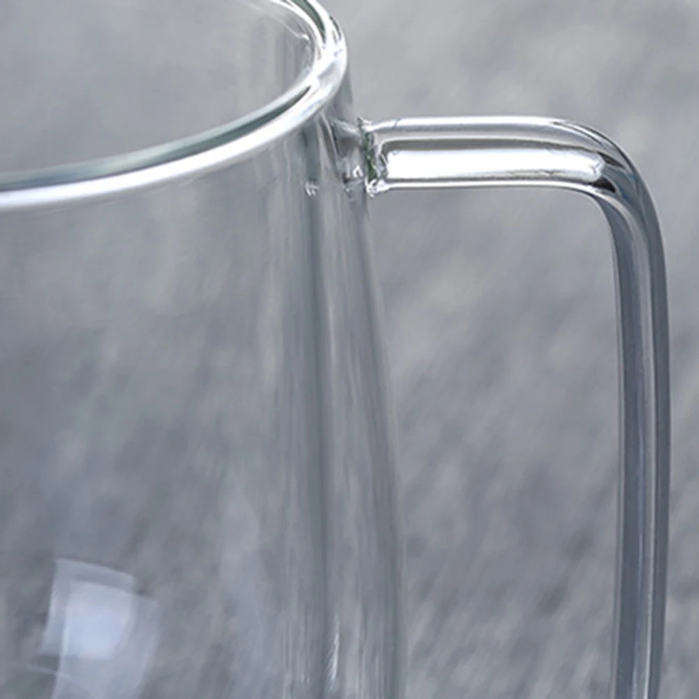 1 шт Двойная стенка стекло с ручкой термостойкая прозрачная чашка для воды Прозрачный Кофе Чай Вода Кружка стеклянной чашки бокал для вина vaso glas