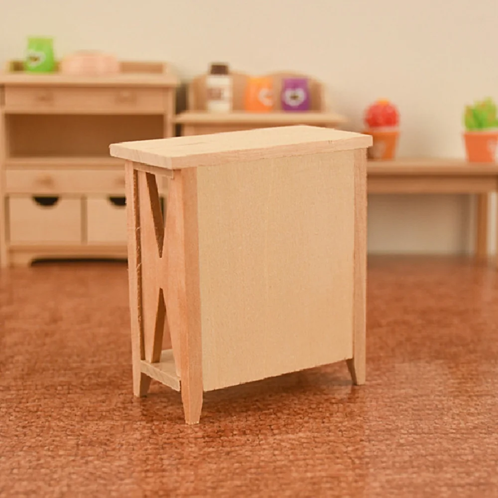 1pc Creative Fashion Stylish Miniature Furniture Mini Wooden House Shelf Model for Children Kids |
