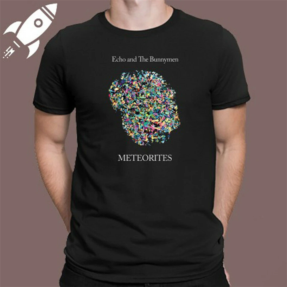 Черная футболка с логотипом Echo And The Bunnymen размеры S M L Xl 2Xl 3Xl 13Xl | Мужская одежда