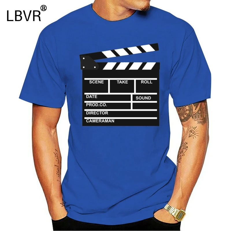 Забавная Мужская футболка Clapperboard режиссер видео сцены серые футболки ТВ кино