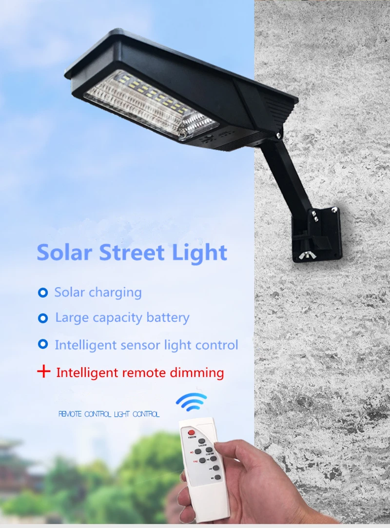 

Solar Street Light Waterproof Outdoor 12W Solar Powered Radar Motion Light/Remote Control for Garden Street Style Flood Lamp