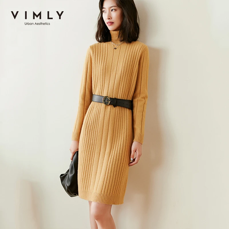 Женское вязаное платье Vimly модное зимнее прямое с высоким воротом и | Отзывы и видеообзор