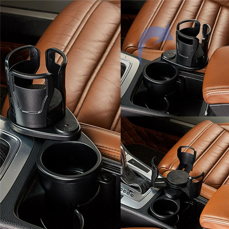 2 In 1 Multifunctional Car Cup Holder Vehicle-mounted Slip-proof Cup Holder  360 Degree Rotating Water Car Cup Holder Dual Houder