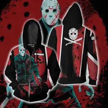 

Friday the 13th Cosplay Costume Friday the 13thHoodies 3D printed zip-up hoodies for men women sport sweater