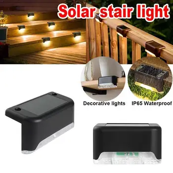 

Led Solar Deck Lights Waterproof Outdoor Pathway Yard Fence Light Garden Stairs Led Outdoor Powered Lamp Wall Solar Lamps A3S0