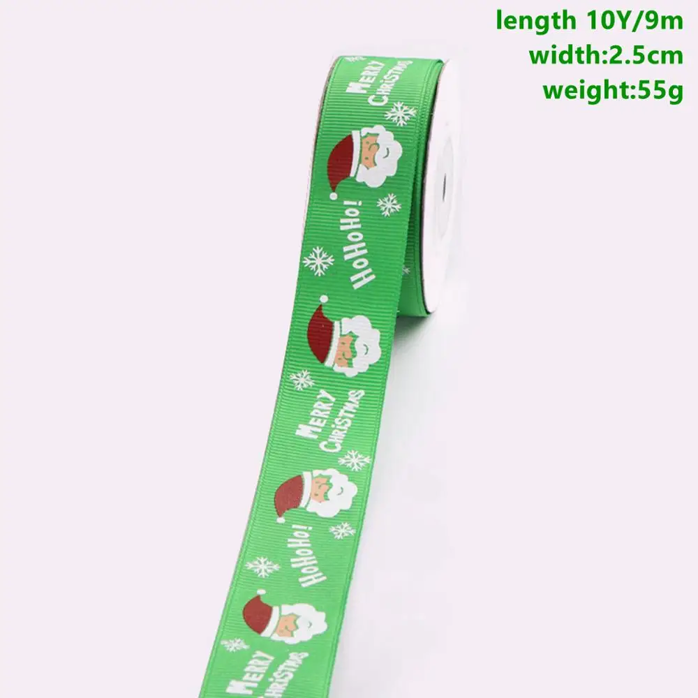 Green Ribbon Taoup 10 ярдов Рождественская лента Санта-Клауса Рождественские елочные украшения Рождественское украшение для дома Рождественские подарки упаковка Noel год - Цвет: Green Ribbon