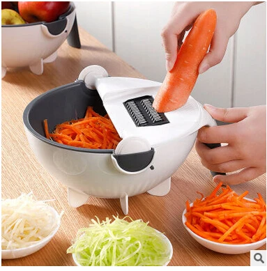 

Newest Magic Rotate The Vegetable Cutter With Drain Basket Multi-functional Kitchen Vegetable Fruit Shredder Grater Slicer Tools