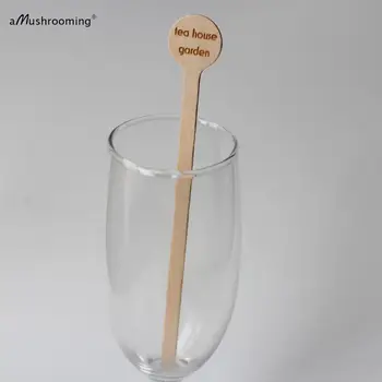 

x1000 Drink Stirrers Cafe Bar Table Decoration with Personalized Logo Wooden Swizzle Cocktail Stir Sticks coffee hot coco