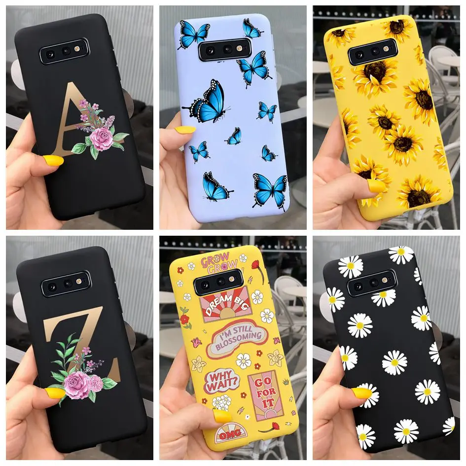 Per Samsung Galaxy S10 Plus S10E S 10 Custodia Nero Morbido Paraurti In Silicone Antiurto Custodie Per Telefoni Con Lettere Carine Per Galaxy S10E Fun