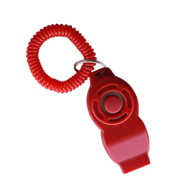 Pet Dog Cat Training Clicker Plastic Dogs Click Trainer Adjustable Sound Key Chain And Wrist Strap Remote Whistle Clicker Supply